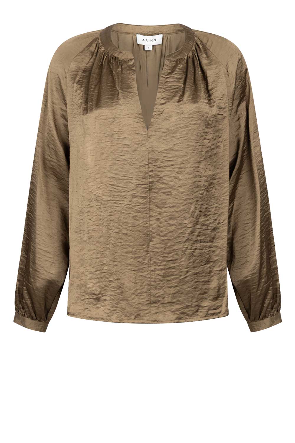 Aaiko Glanzende top Alanza groen