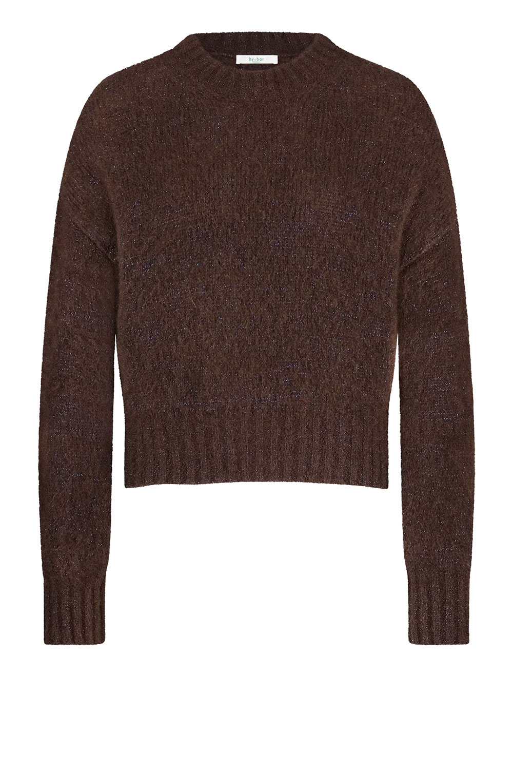 By-bar Mohair + lurex trui Sonny bruin