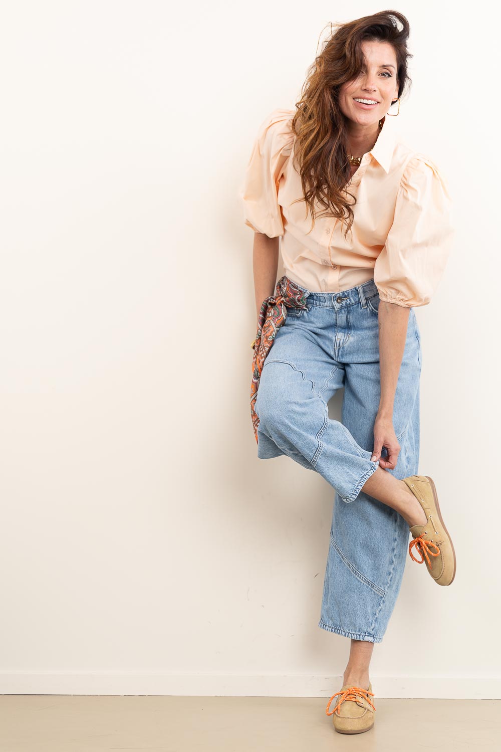 Look Poplin blouse with puffed sleeves Lars