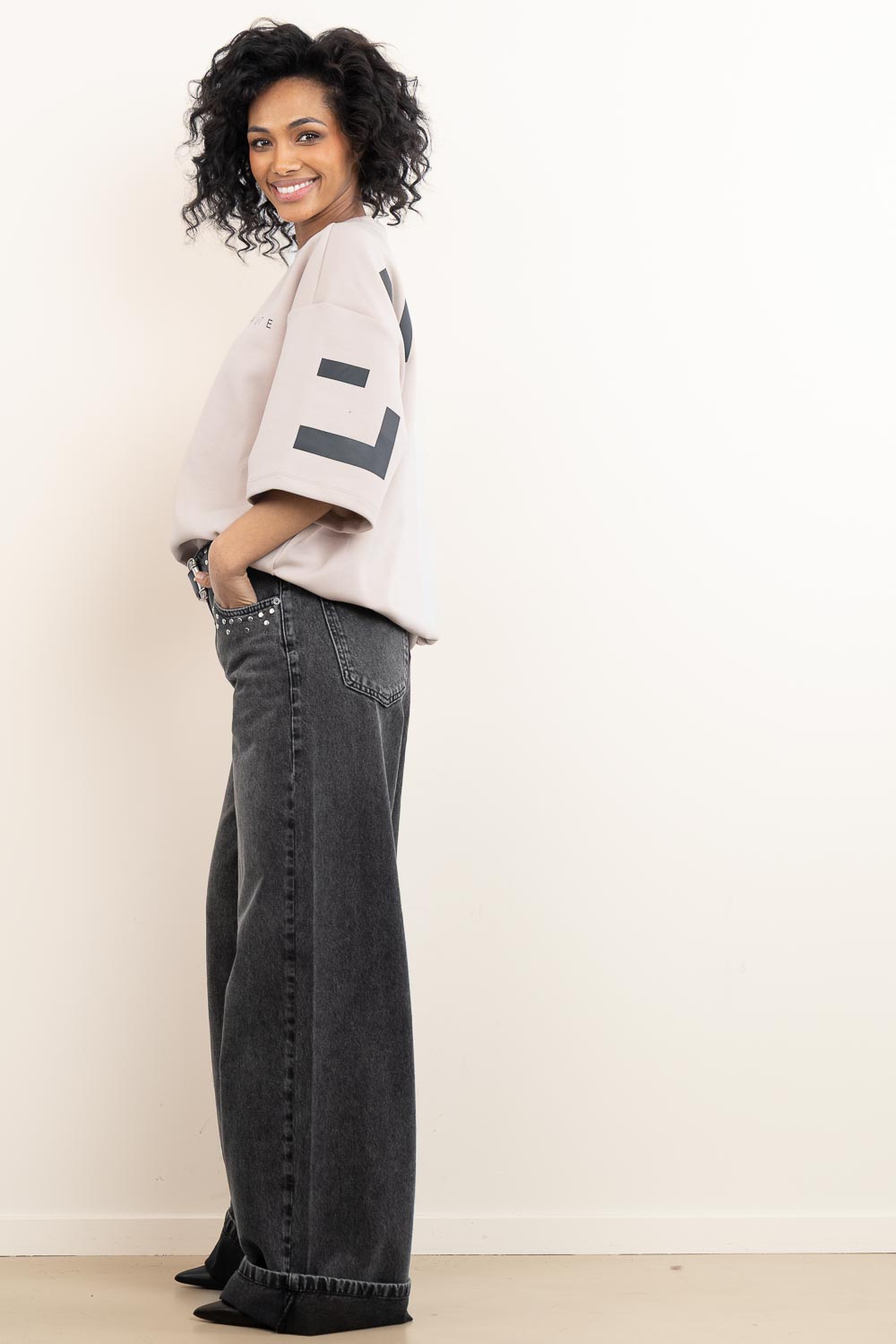 Look Oversized sweater with logo Maxi