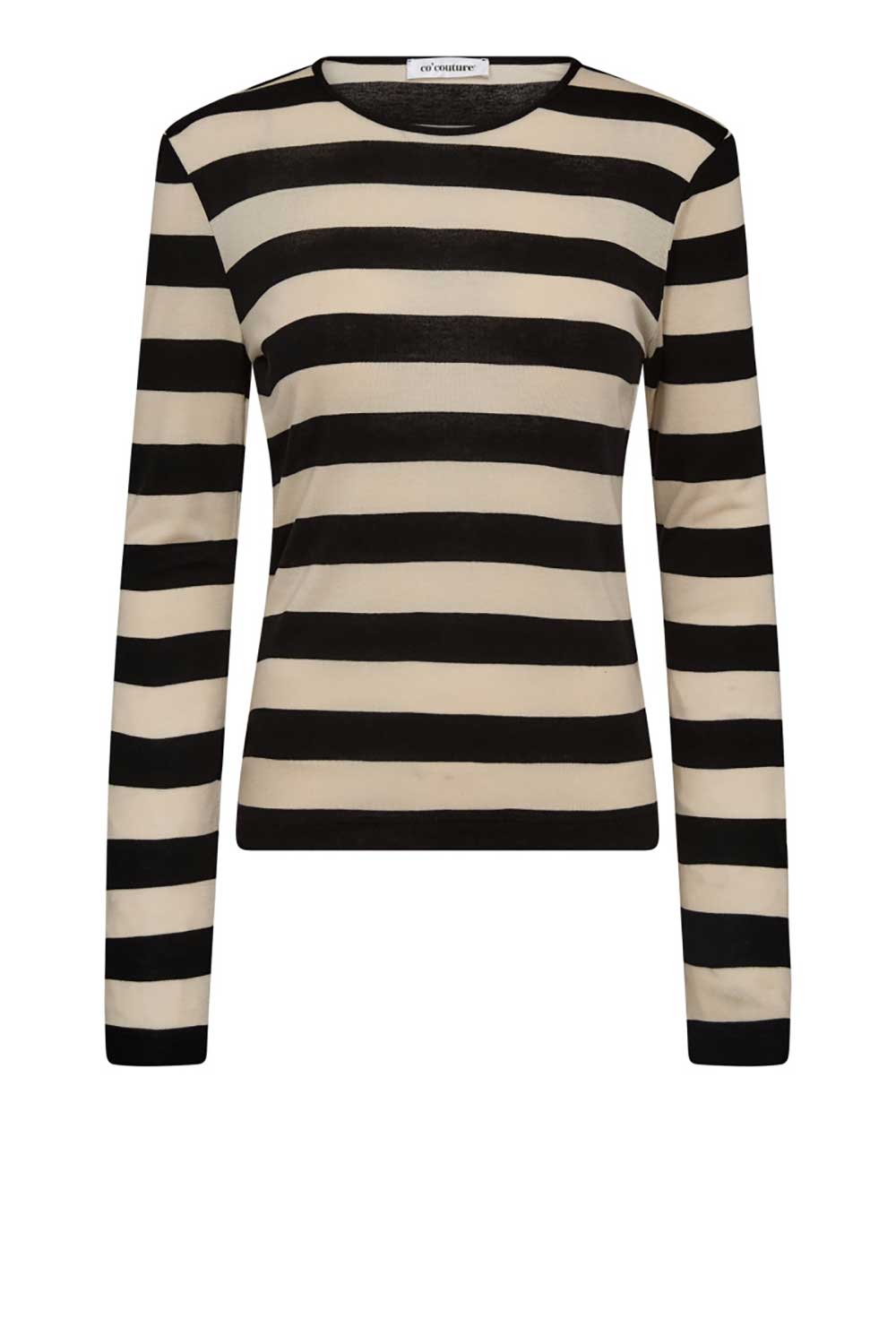Co'Couture Tencel gestreepte top Mason zwart