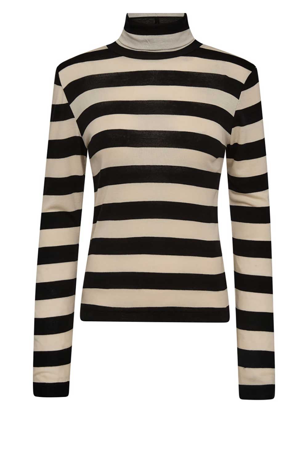 Co'Couture Tencel gestreepte top Mason zwart