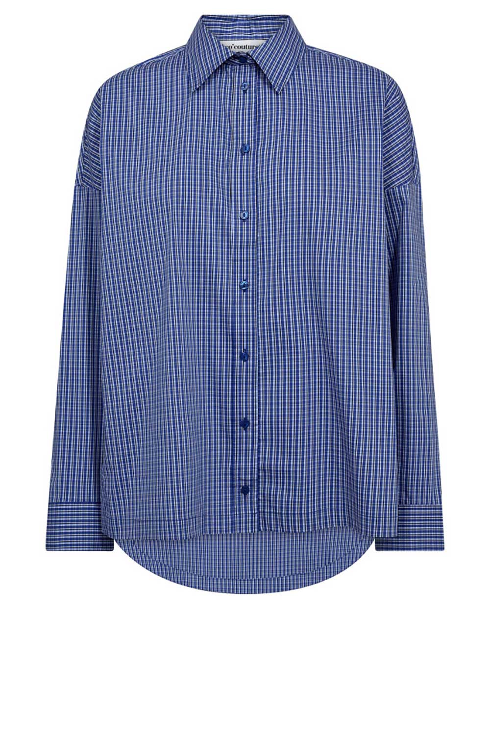 Co'Couture Geruite blouse Aniza blauw