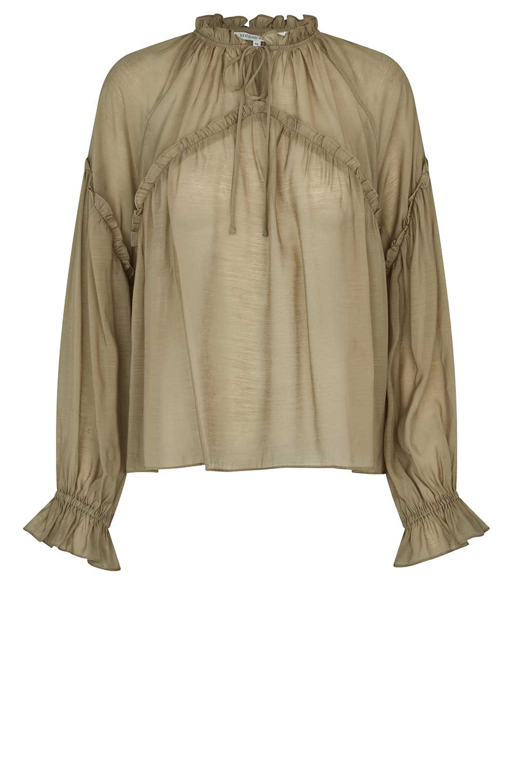 Second Female Chiffon top Tundra beige