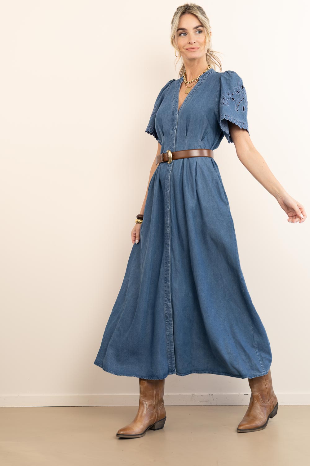 Look Lyocell maxi dress with embroidery Tilly