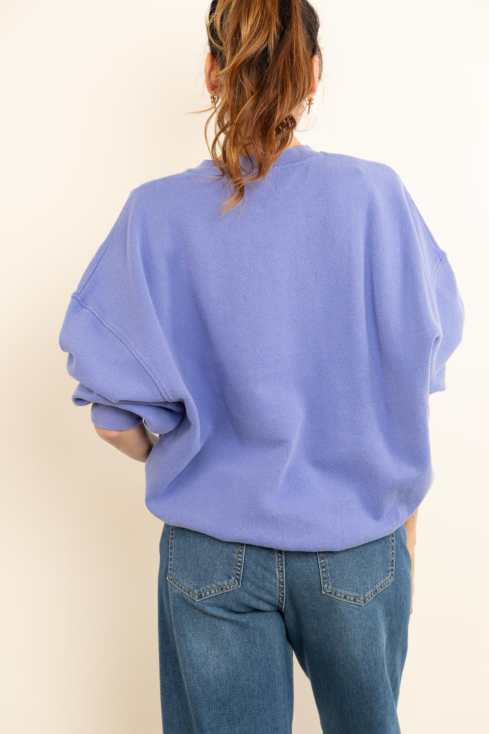 Zachte sweater Plizzy | paars | American Vintage | Little Soho
