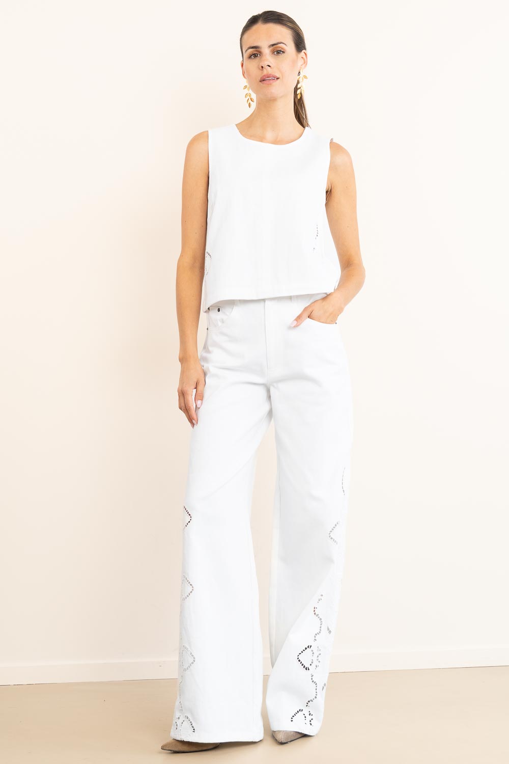 Look Cotton jeans with lace Colette