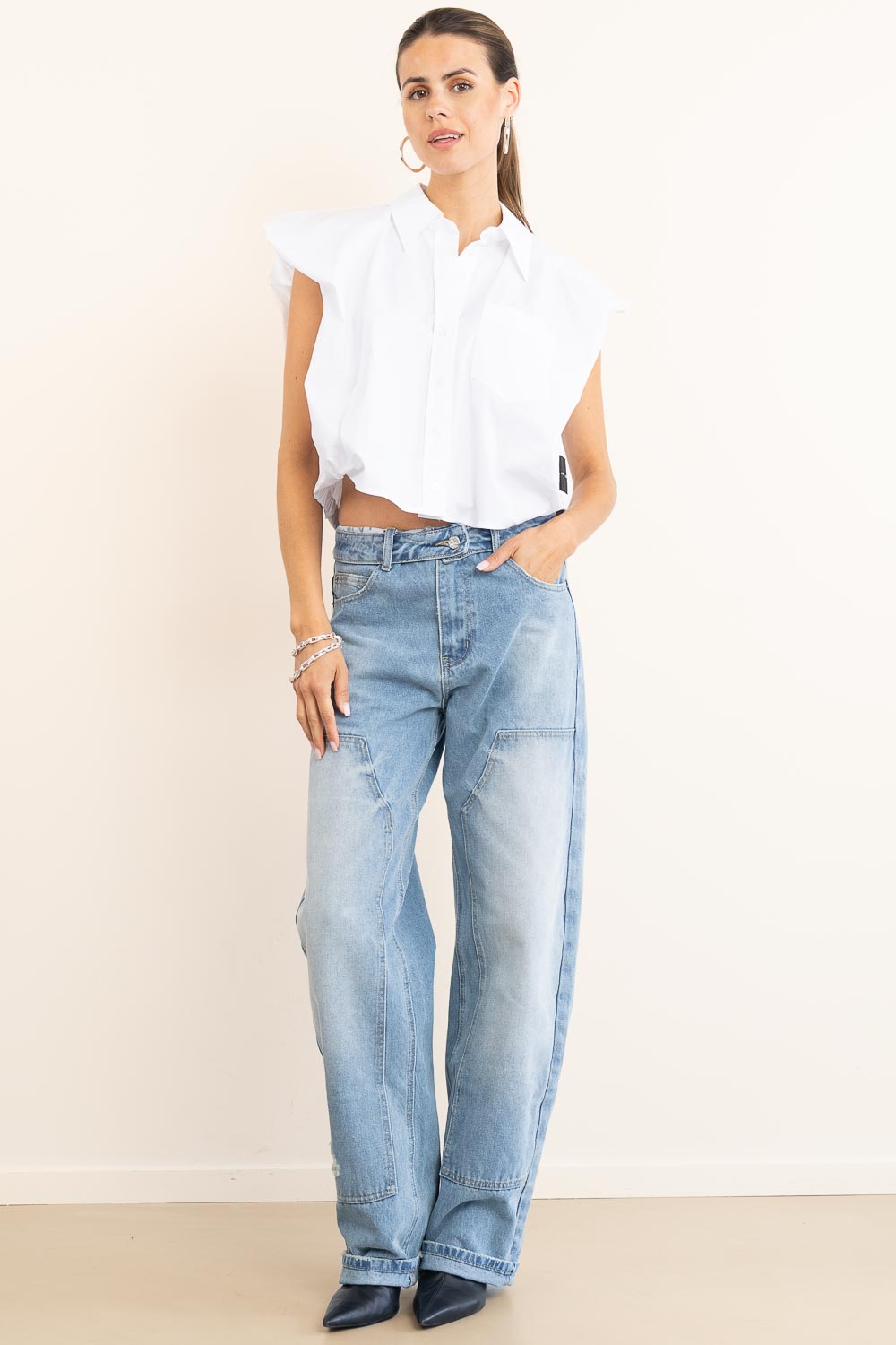 Look Sleeveless poplin blouse Dinnie