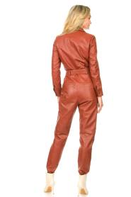 Ibana |  Limited Edition Leather jumpsuit Ofira | rusty red  | Picture 8