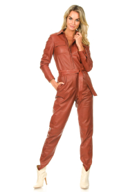 Ibana |  Limited Edition Leather jumpsuit Ofira | rusty red  | Picture 6