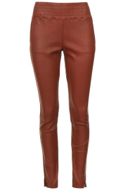 Ibana |  Stretch leather pants Colette | rusty red