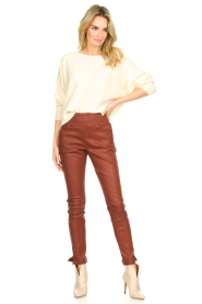 Ibana :  Stretch leather pants Colette | rusty red - img2