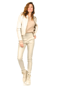 Ibana |  Stretch leather pants Colette | soft pearl  | Picture 2
