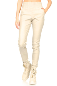 Ibana |  Stretch leather pants Colette | soft pearl  | Picture 5