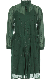  Dress with glitter stripes Net | green