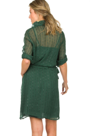 Munthe |  Dress with glitter stripes Net | green  | Picture 6