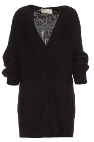 Lang gebreid vest Nadeen | zwart