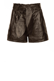  Leather shorts with tie belt Sasha | black