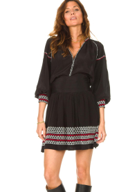 Magali Pascal |  Skirt with embroided details Alexi | black | Picture 4