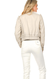 Ibana :  Leather jacket with shoulder details Jerza | natural - img7