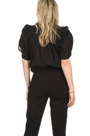 Copenhagen Muse |  Blouse with short puff sleeves Molly | black  | Picture 7