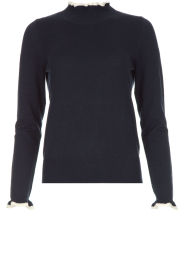 Trui met ruches| donkerblauw
