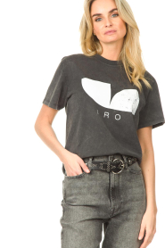 IRO | Katoenen T-shirt met logo Dachi | zwart  | Afbeelding 2
