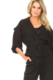 IRO |  Blouse with deep V-neck | black  | Picture 8