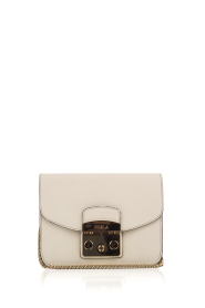 Leren schoudertas Metropolis Mini | off-wit