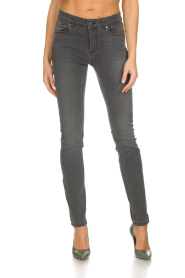 Set | Skinny jeans met metallic zijstrepen Isa | grijs  | Afbeelding 2