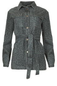 Coat with leopard print Kimpi | grey