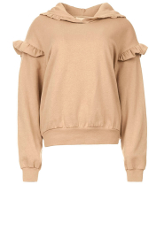 Notes Du Nord |  Hoodie with ruffle details Denise | beige  | Picture 1