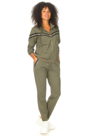 Liu Jo Easywear |  Sweatpants with glitters Teanna | green  | Picture 3