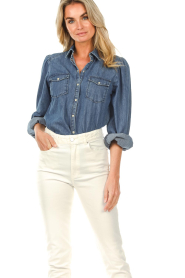 Dante 6 :  Denim blouse with puff sleeves Percey | blue - img7
