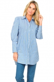 Dante 6 |  Striped tunic blouse Tallulah | blue  | Picture 5