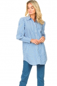 Dante 6 |  Striped tunic blouse Tallulah | blue  | Picture 6