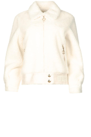 Liu Jo Easywear |  Short teddy coat Senna | white  | Picture 1