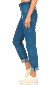 Dante 6 | Paperbag jeans met tailleriem Milly | blauw   | Afbeelding 7