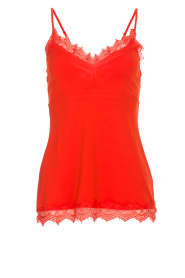 Mouwloze top met kant Chenna | rood