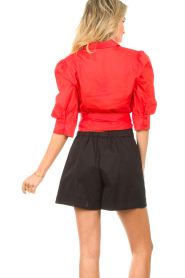 Kocca |  Blouse with tie belt Dakari | red  | Picture 6