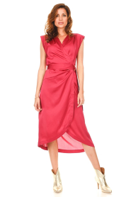 Dante 6 :  Wrap dress with waist belt Rouet | pink - img4