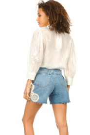Kocca :  Denim shorts with embroidery Pia | blue - img7