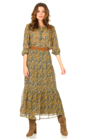 Lolly's Laundry :  Maxi skirt with floral print Bonny | brown - img5