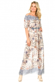 Kocca | Maxi-jurk met bloemenprint Jura | blauw   | Afbeelding 2