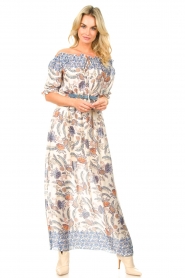 Kocca | Maxi-jurk met bloemenprint Jura | blauw   | Afbeelding 3
