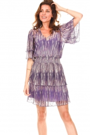 Dante 6 |  Dress with lurex print Liya | purple  | Picture 2