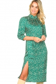 ba&sh |  Midi dress with print Emee | green  | Picture 5
