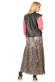 ba&sh |  Metallic maxi skirt with print Gabrielle | black  | Picture 6