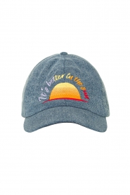 ba&sh | Baseball cap met borduursel Hermione | blauw   | Afbeelding 1