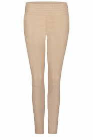 Ibana |  Stretch leather pants Colette | oyster  | Picture 1